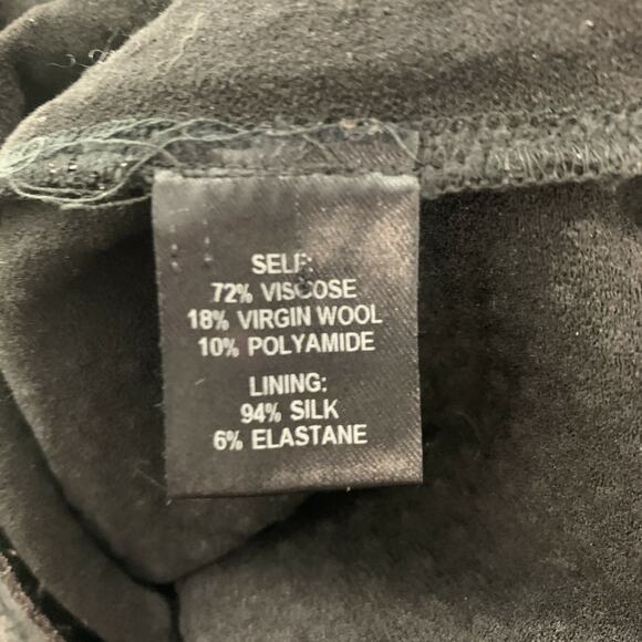 AREA Size L Black Viscose Blend Metallic Side Zipper Casual Pants - Picture 7 of 7